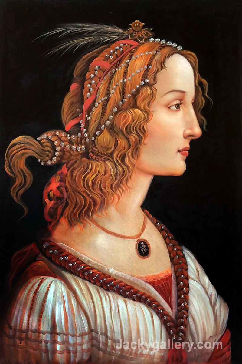 Portrait of a young woman by Sandro Botticelli paintings reproduction - Click Image to Close